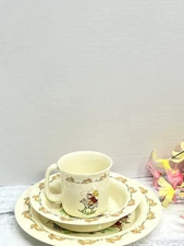 3 Piece Set Royal Doulton Bunnykins Rabbit Plate, Bowl, Mug. Melamine Plastic,