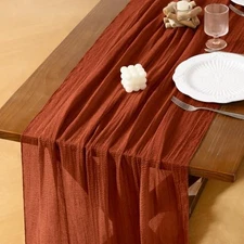  Cheesecloth Table Runner Fall Thanksgiving Gauze 120 10ft x 1pc Terracotta