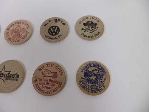 Vintage Wooden Nickel Advertising Lot (1) - Picture 2 of 12