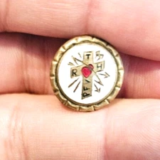 Vintage PFV T R H Cross Metal Pinback
