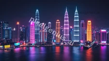 Digital Image Cityscape Wallpaper Background Desktop AI Art Sample Product