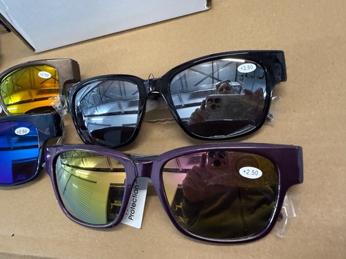 JOY MANGANO SET OF 4 BiFOCAL MIRROR READER SUNGLASSES 2.5 STRENGTH - Picture 5 of 6