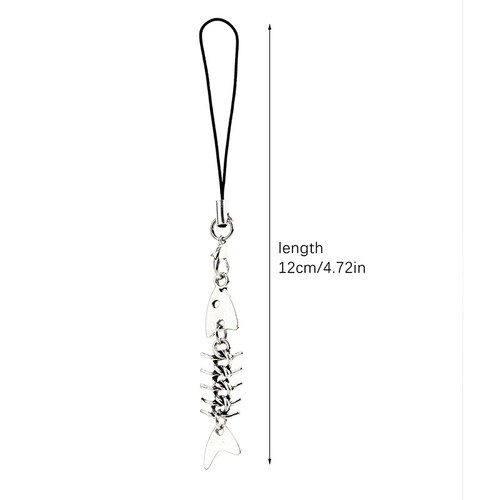 Y2K Creative Fishbone Phone Chain Metal Phone Lanyard Keycord - Zdjęcie 3 z 12