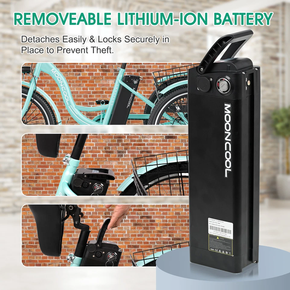 Triciclo Eléctrico para Adultos,350W 36V,7 Velocidades 3 Ruedas 24"/26"" con Cesta Grande Foto 3 de 4