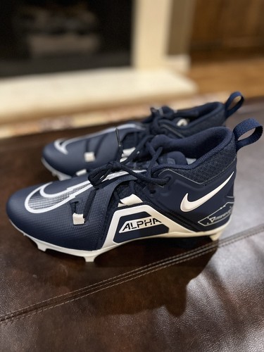Size 10.5 NIKE Alpha Menace Pro 3 Mid Football Cleats Mens Navy Blue CT6649-400 - Picture 4 of 7
