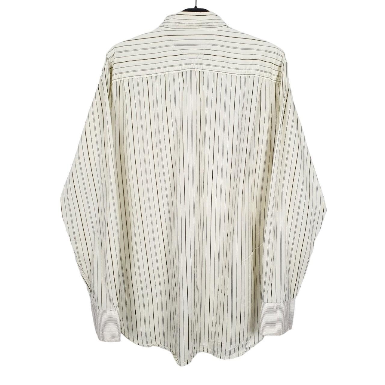 TOMMY HILFIGER Yellow Pinstripe Shirt Long Sleeve Casual Mens L image 3