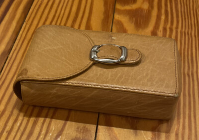 Vintage Bond Street Italian Tan Leather Cigarette Case Card Case HTF