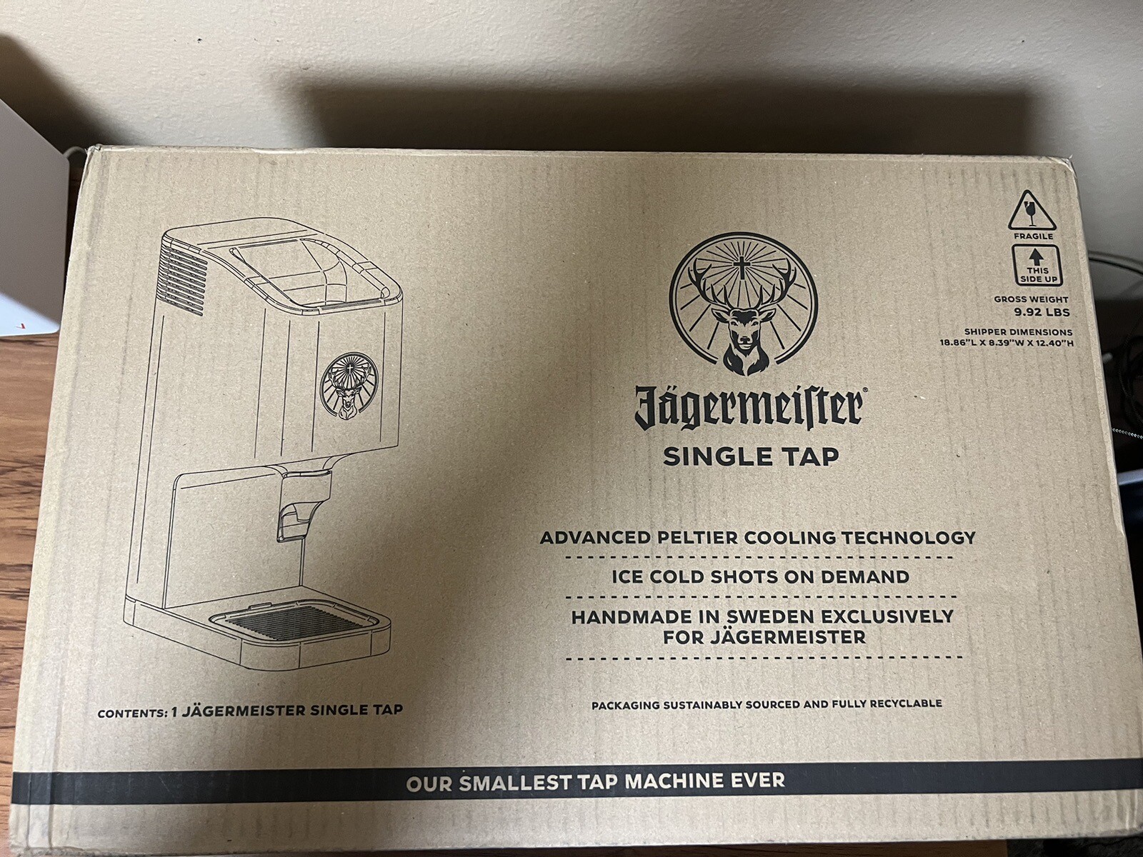 Jagermeister Tap Machine Inc. Single Bottle Shot Dispenser Chiller