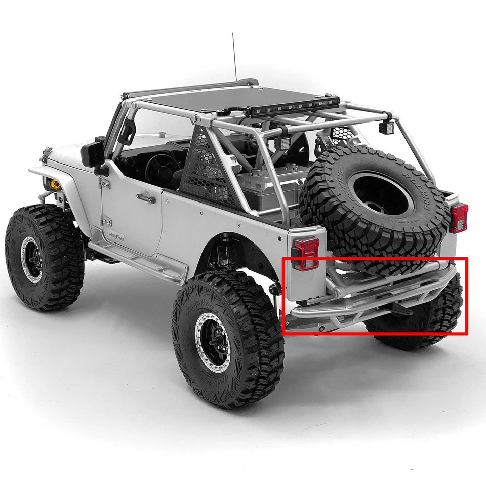 CChand Metal Rear Bumper Silver On JK MAX RC Kit 1/8 Capo Electric Off-road Car - Image 2 of 4