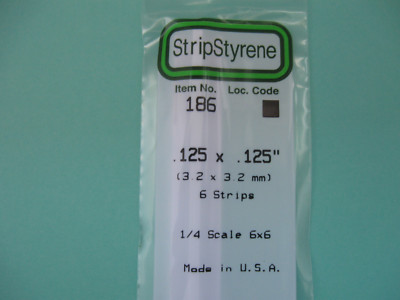 (3,00  /m), Vierkantstab 3,2 x 3,2 x 350 mm,Evergreen Strips 186