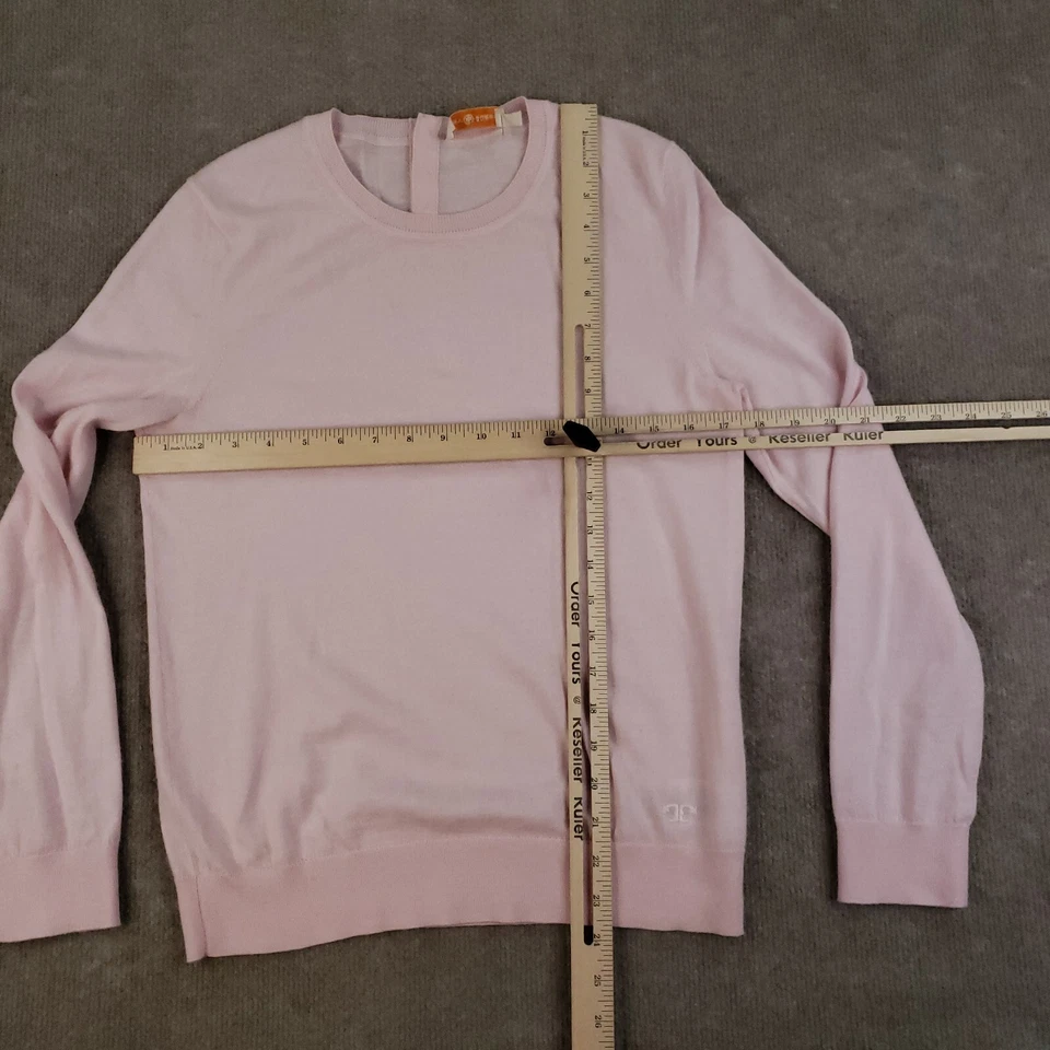 Tory Burch Sweater Womens Medium Pink Long Sleeve Knit Casual Crew Neck Wool Z - Image 2 of 4