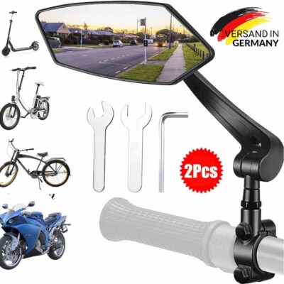 Fahrradspiegel 2X E-Bike Rückspiegel Spiegel Fahrrad Rechts & Links MTB City