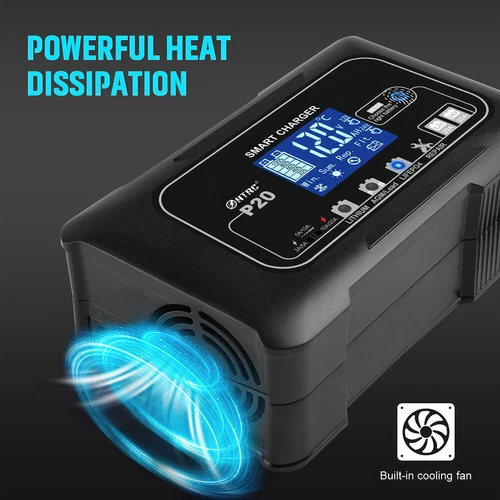 20A 12V 24V 20 Amp Car Battery Smart Charger for Lead Acid AGM LiFePo4 battery - Picture 13 of 16