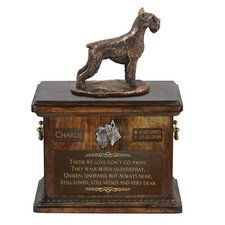 Schnauzer I - urn for dog ashes, urn with a statuette, personalized urn for dog
