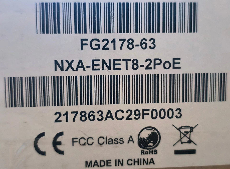 AMX FG2178-63 NXA-ENET8-2PoE 8-Port Ethernet Switch w/ 2 PoE Ports - NEW - Image 4 of 4