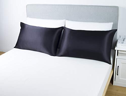 Satin-Silk Pillowcase Queen Satin Pillowcase for Hair and Standard/Queen Black-image