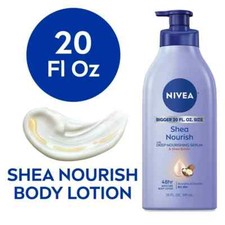 NIVEA Shea Nourish Body Lotion Dry Skin Moisturizer Shea Butter 20 oz All Skins