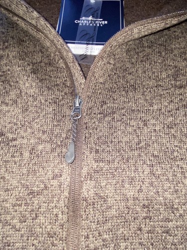 Chamarra De Lana Para Hombre Charles River - Forro Polar Cepillado, Cuello Alto Y Cremallera Completa