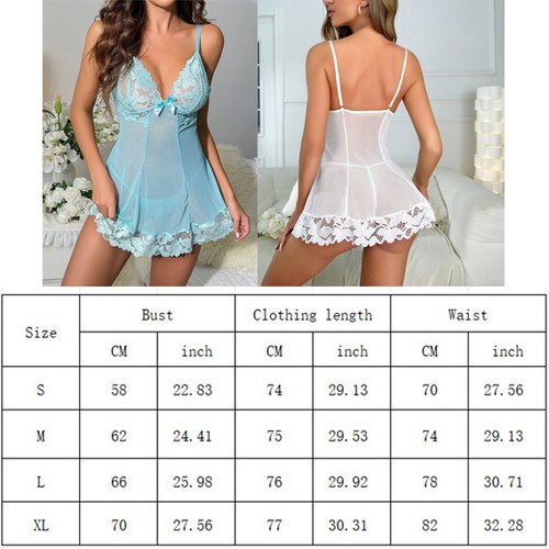 Damen-Dessous sexy Spitze durchsichtig Nachthemd Babydoll Nachtwäsche Unterwäsche Unterkleid - Bild 2 von 21