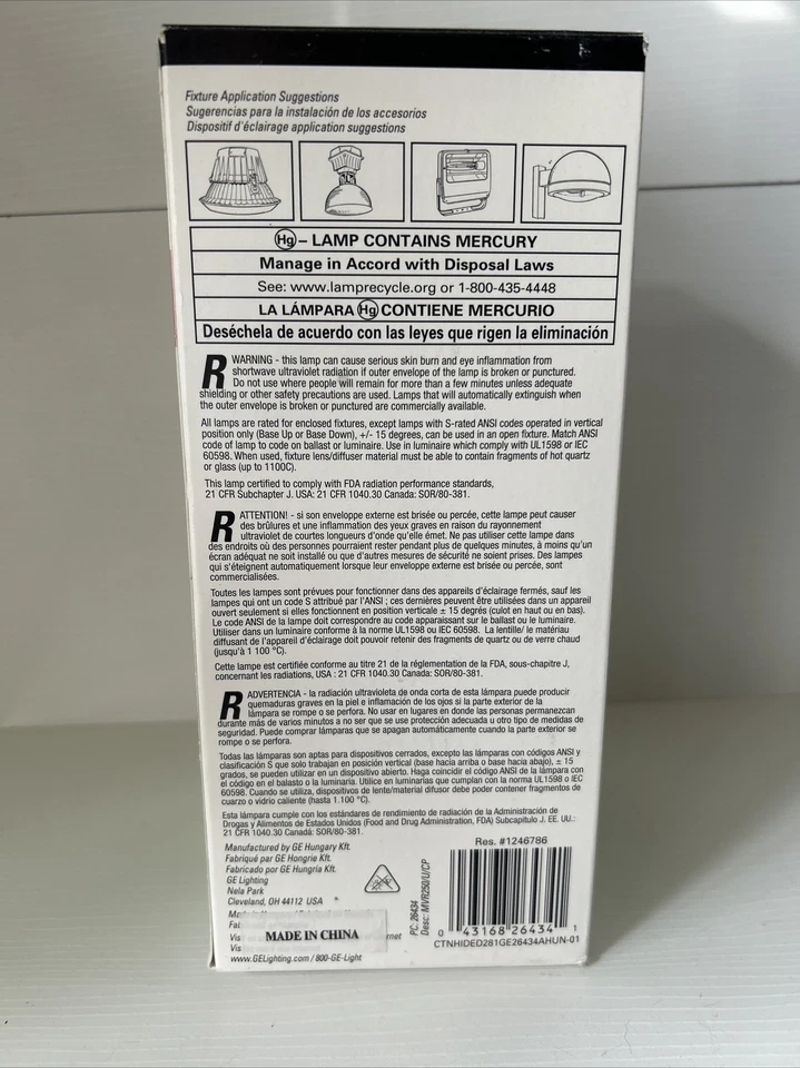 GE 250w Clear Multi-Vapor Metal Halide Lamp Metal Halide M58/E Ballast ED28 - Image 2 of 4