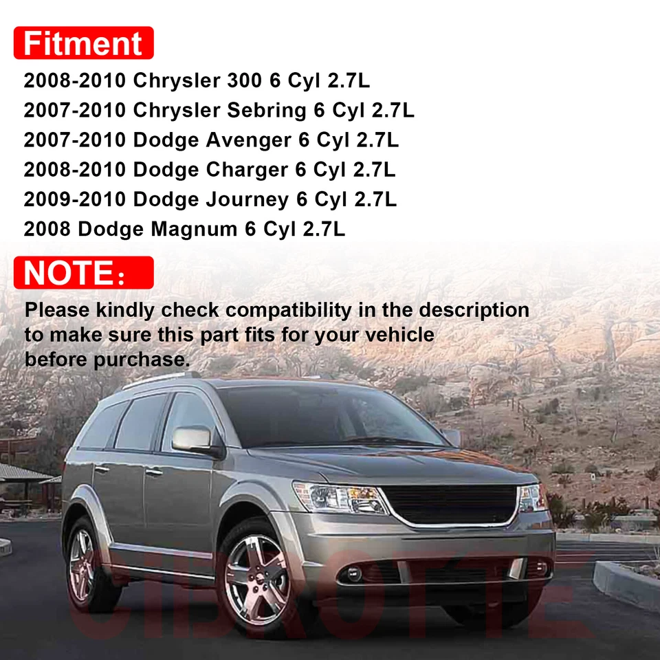 2PCS Valve Covers w/ Gaskets for Chrysler 300 Dodge Avenger Charger 2.7L - Image 3 of 4