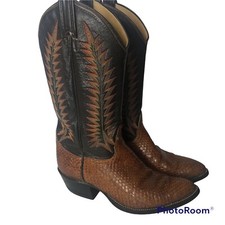 Vintage TONY LAMA Mens Size 6.5B Exotic Snakeskin Western Boots