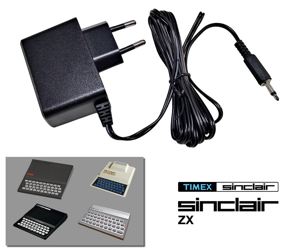 RETRO GAME SUPPLY Power Supply for Sinclair ZX80, ZX81, Timex 1000 & 1500 - EU Plug - AC Adapter