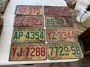 Lot Of 8 North Carolina NC License Plates 1960's Rough