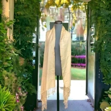 Scarf With Fringe Beige Pashmina Women’s Scarf Neck Warmer Shawl Wrap