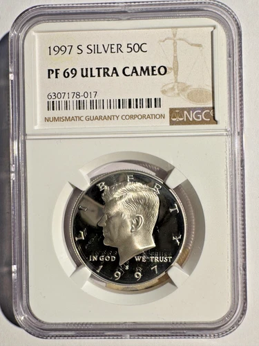 1997-S Silver Proof Kennedy Half Dollar Graded PF69 ULTRA CAMEO by NGC