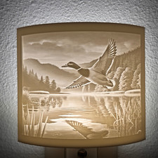 Mallard Duck Night Light   Rustic Lake Cabin LED Light