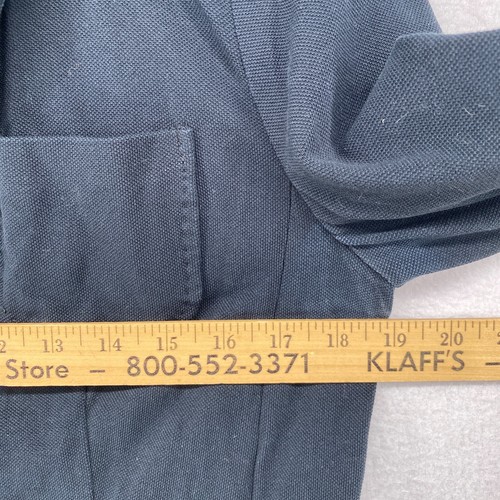TALBOTS Blazer 10 Pique Jersey Two Button Jacket Cotton Blue - Picture 12 of 15