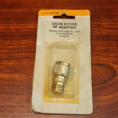 NEW RadioShack 278-156 UG146 N type RF adapter UHF male PL-259 to female 50 ohms