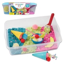 Ice Cream Play Set Sensory Bin 28 Piece Toddler Toy for Ages 3 5 Years Old