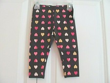 NWT 12 MO. GIRL'S CARTER'S GREY GOLD GLITTER HEART LEGGINGS