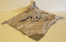 BooginHead Gray White Chevron Bunny Rabbit Security Blanket Teether Knotted Baby