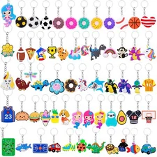 Alomois 120pcs Cartoon Keychain for Kids Party Favors Bulk Cute Keychain for ...