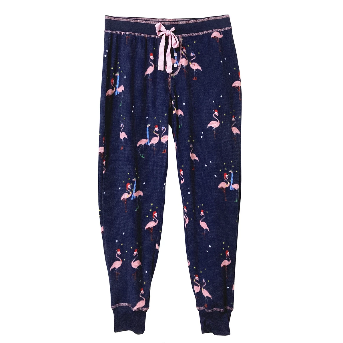 PJ Salvage Pajama Lounge Pants Flamingo Christmas Joggers Waffle