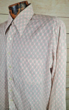 VTG 60s 70's Penney  s Towncraft Penn-Prest Disco Shirt Mens M Geometric Abstract