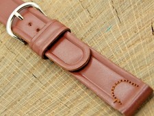 Neet Mens NOS Vintage Unused Shell Cordovan w Silver Tone Buckle Watch Band 16mm