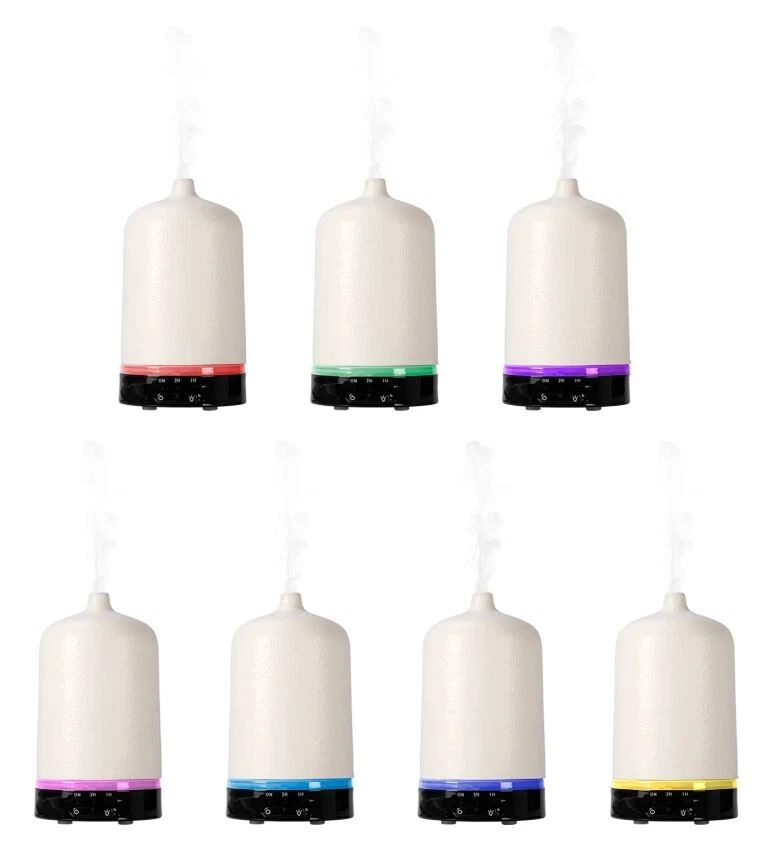 Diffusore di essenze in ceramica oli essenziali aromi con luce led durata 8 ore - Immagine 4 di 4
