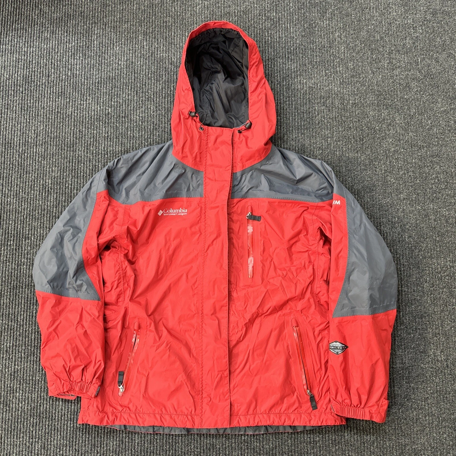 Columbia Titanium Jacket Women’s Large Red Outdoor Omnitech Fullzip Hiking Coat