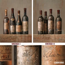 VINTAGE I (18x24") & II (18x24") by BAOCHUAN CHEN - WINE BOTTLES 2PC SET CANVAS