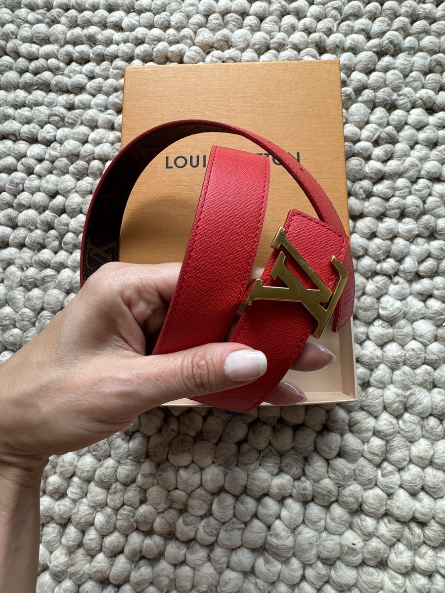 Louis Vuitton Red/Monogram 30mm Reversible Belt Box & Duster Louis Vuitton Red/Monogram 30mm Reversible Belt Box & Duster