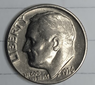 1976 NO MINT MARK ROOSEVELT DIME DOUBLE DIE RIM ERROR CIRCULATED