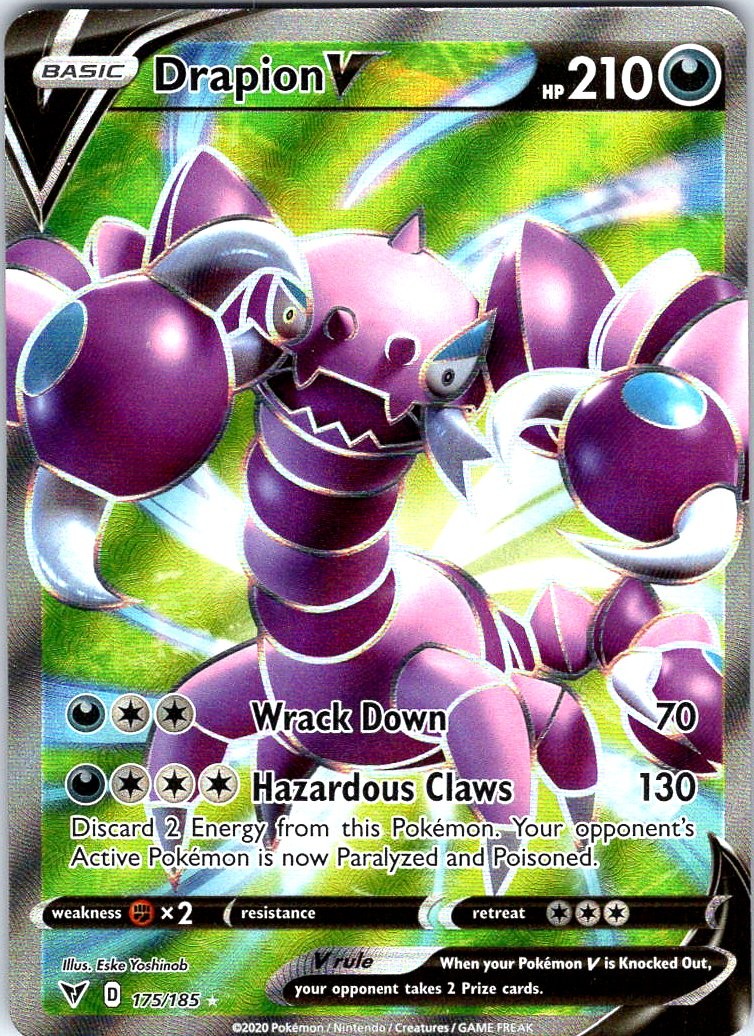 Drapion V (Full Art) Ultra Rare SWSH04: Vivid Voltage 175/185 Holo NM