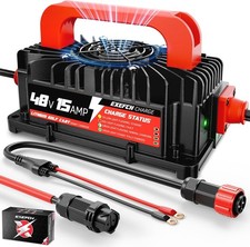 48V 15A Golf Cart Battery Charger for 48V Lithium Battery IP67 Waterproof AC-DC