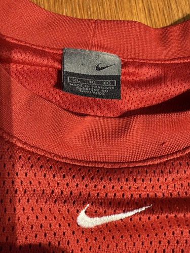 VTG 90s 00s Nike Team Pullover Jersey Men’s XL Red Mesh Training Warmup Shirt - Picture 4 of 8