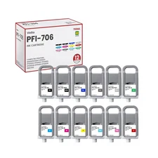 PFI-706 Pigment Ink Tank (with Chip) 700ml Replacement for Canon PFI-706 Ink ...