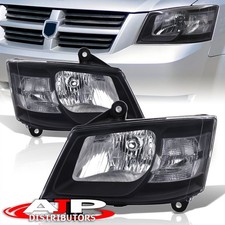 Black Oe Style Head Lights Lamps Assembly Set For 2008-2010 Dodge Grand Caravan